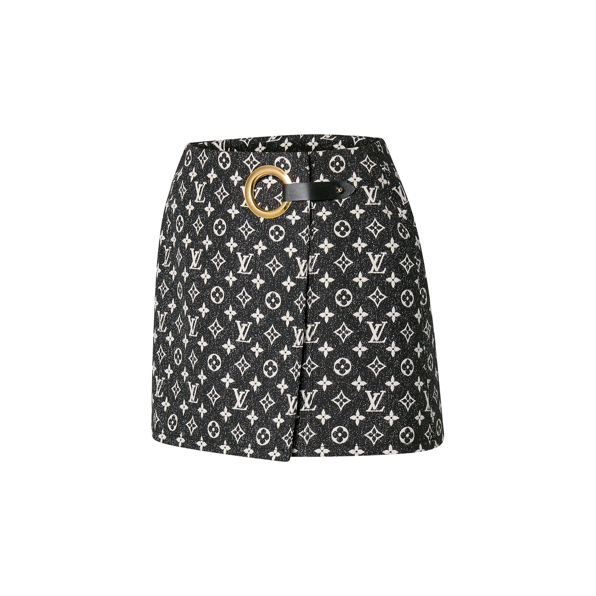 Monogram Denim Mini Wrap Skirt - 2