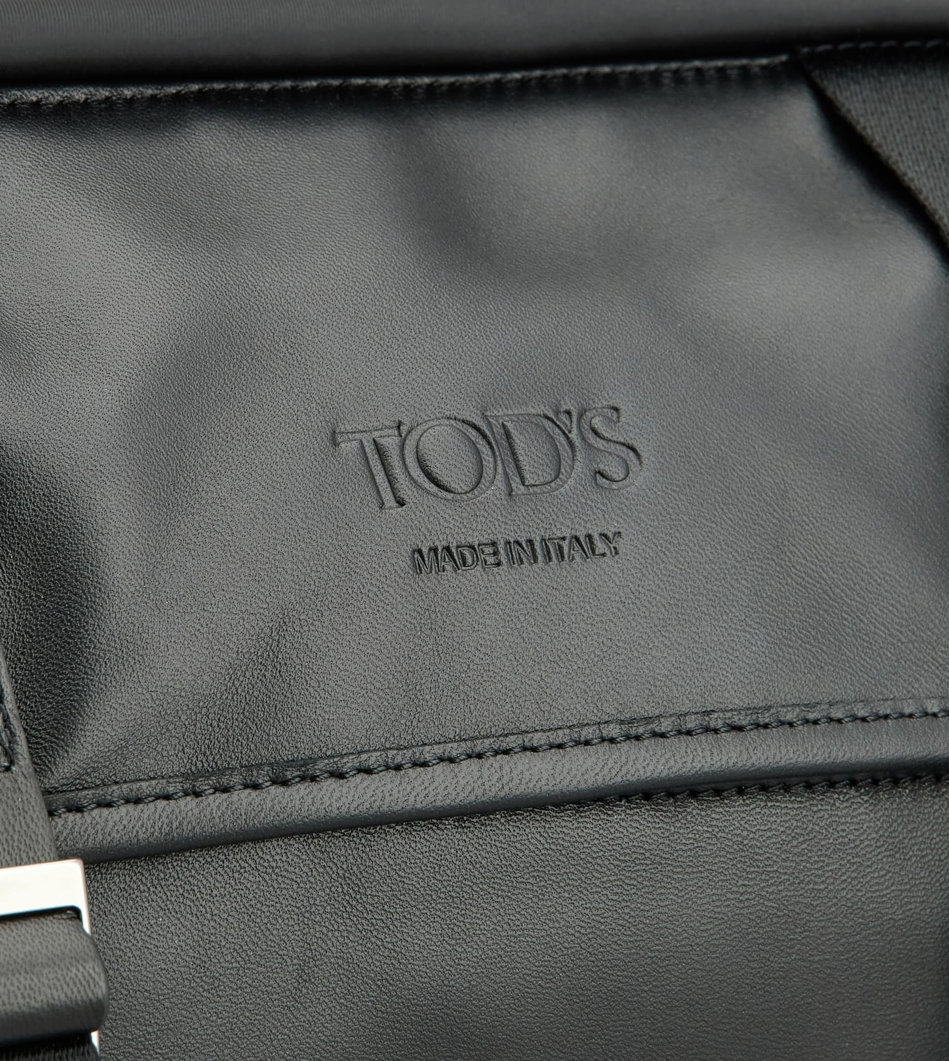 CROSSBODY BAG IN FABRIC AND LEATHER SMALL - BLACK - 7