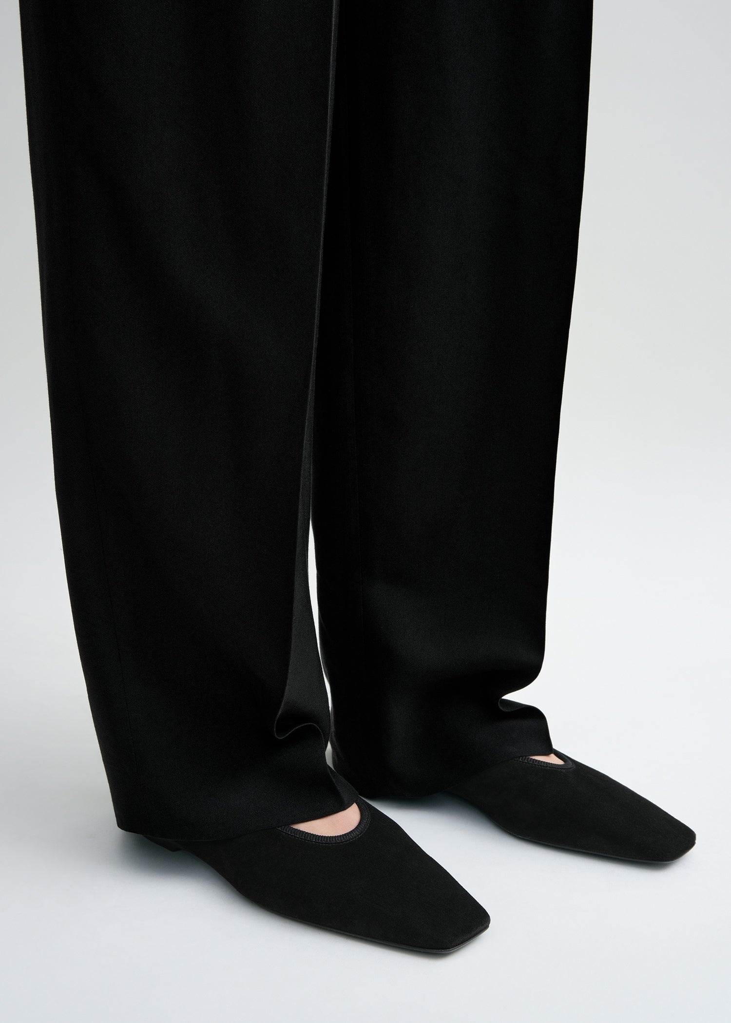 Minimalist suede ballerinas black - 2