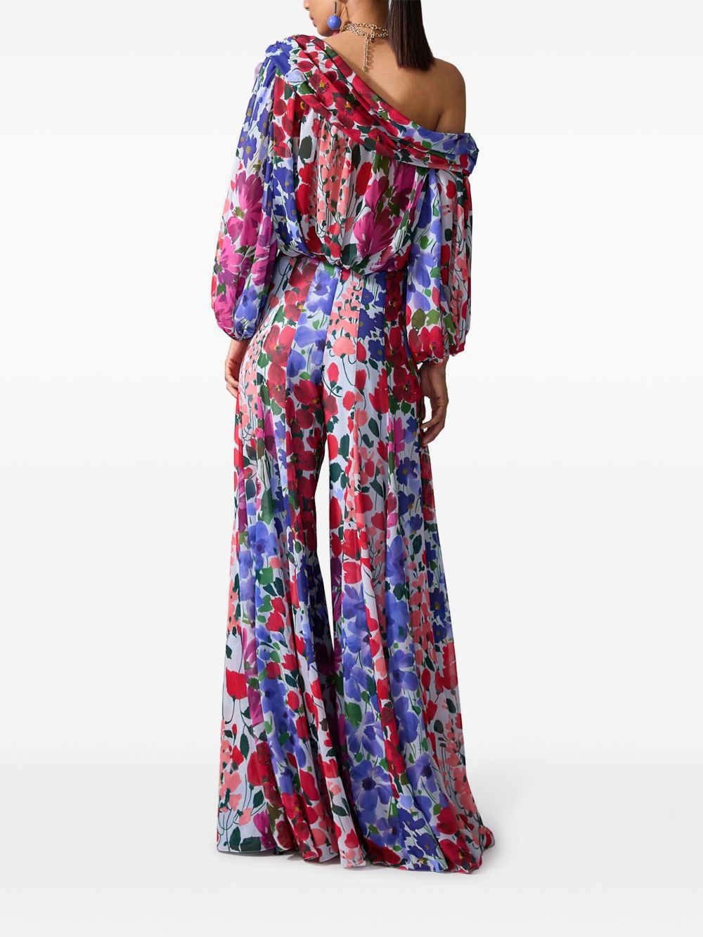 Jardin-print one-shoulder top - 3