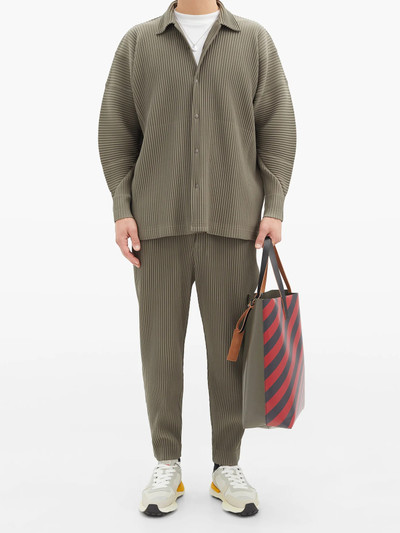 ISSEY MIYAKE Dropped-shoulder pleated-jersey shirt outlook