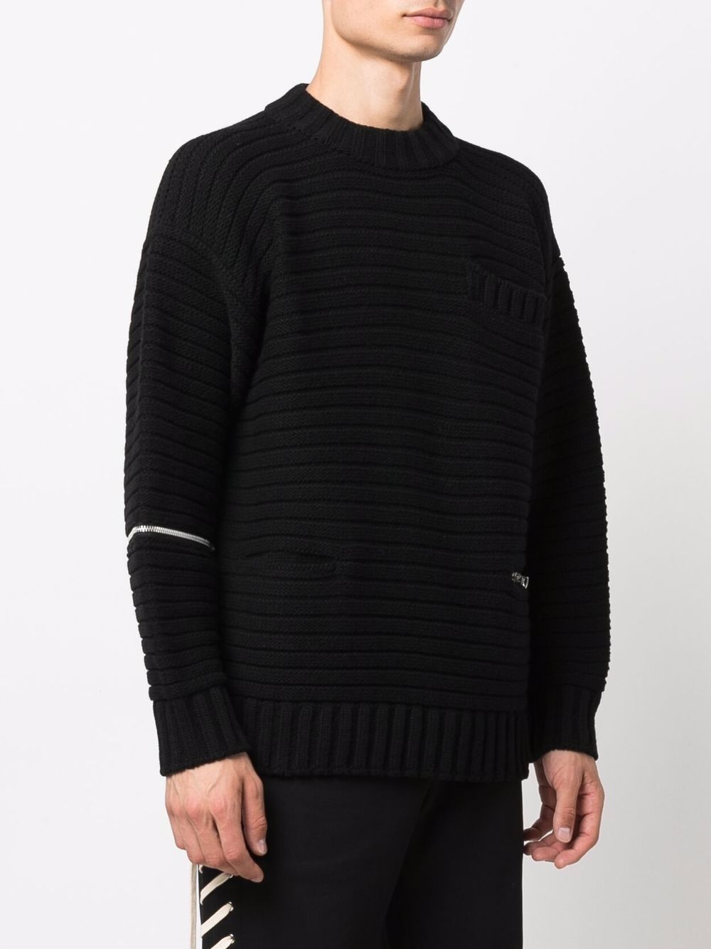 ribbed zip-detail jumper - 3