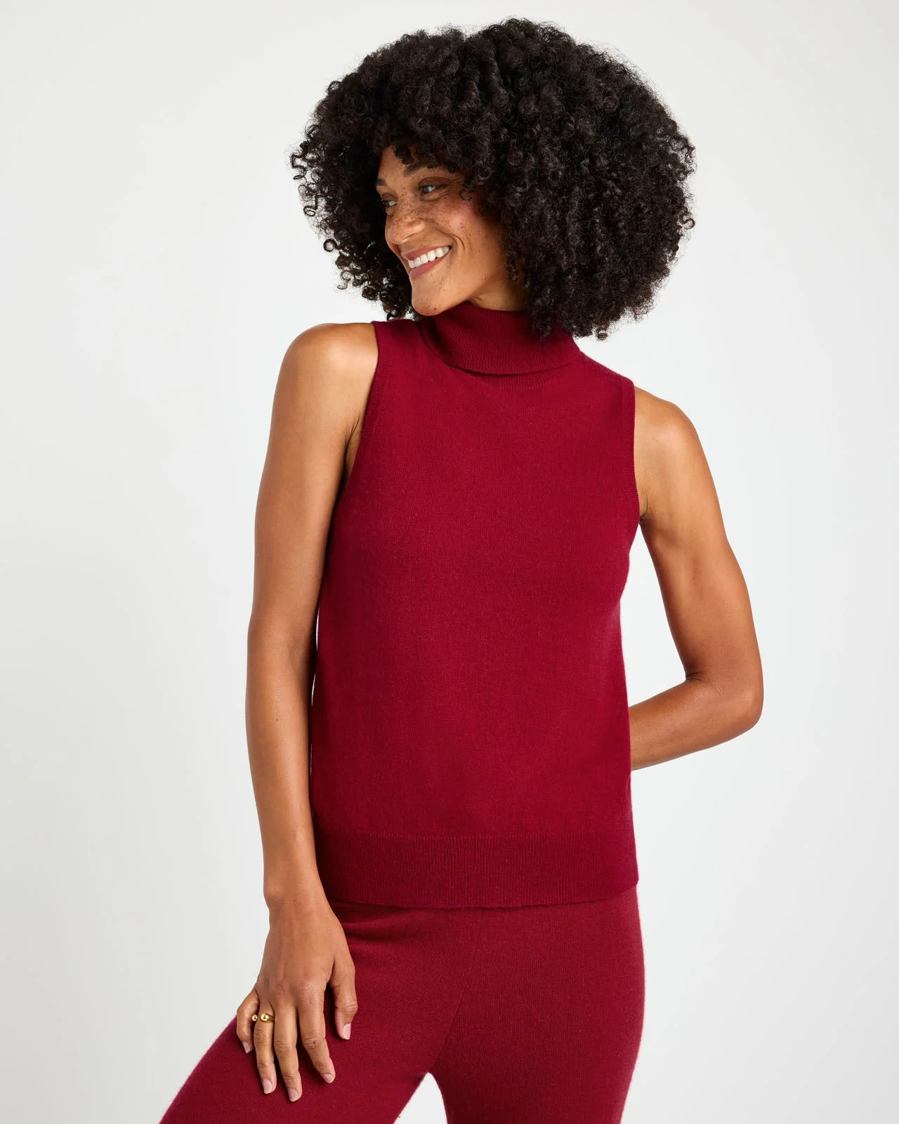 Tori Cashmere Turtleneck Tank - 1