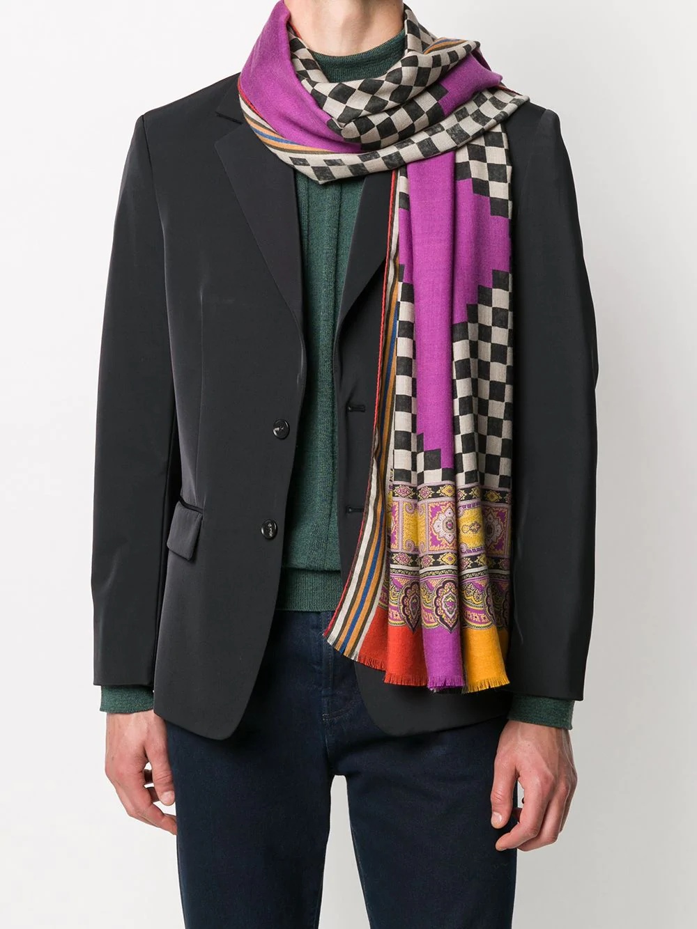 geometric-print scarf - 2