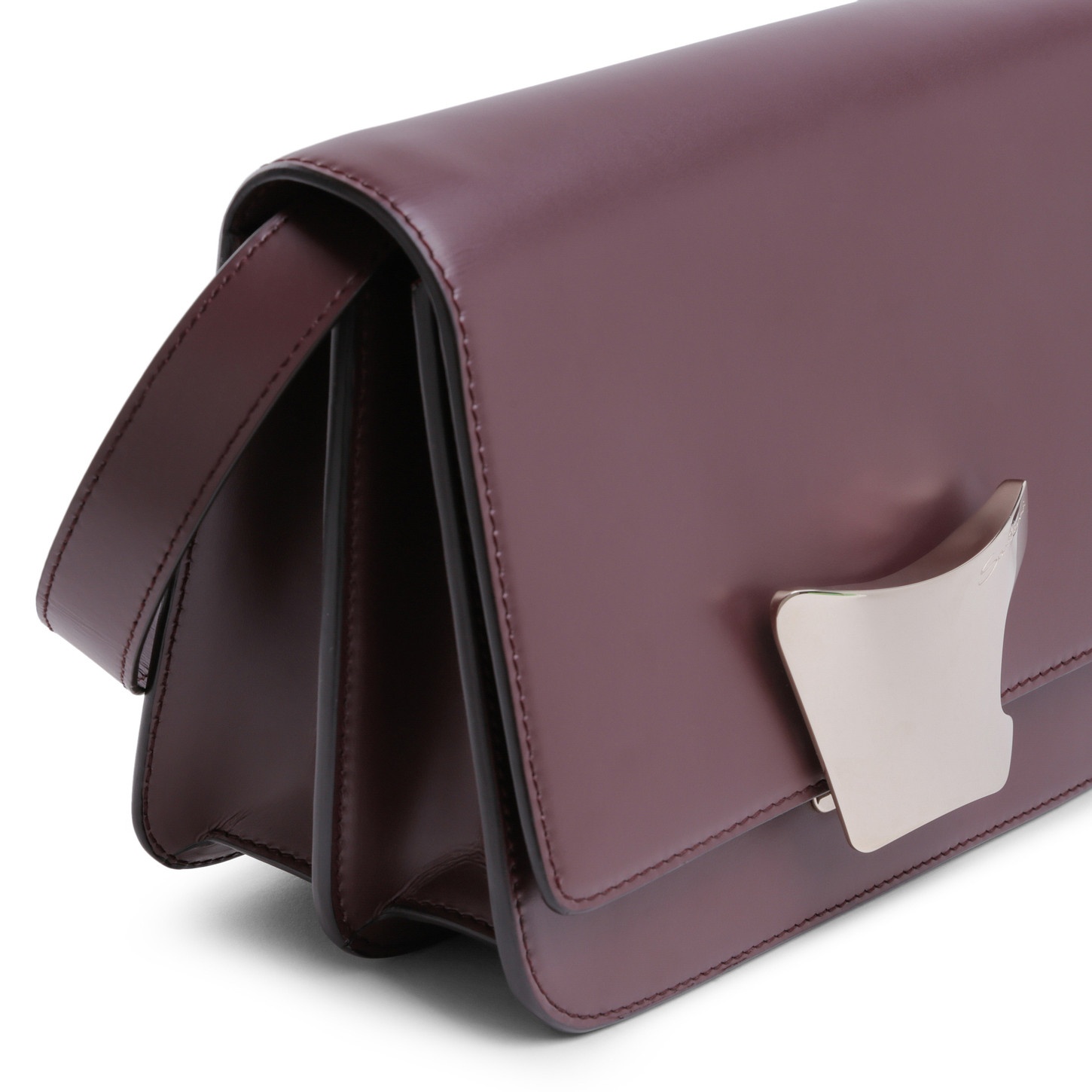 Burgundy leather crossbody bag - 4