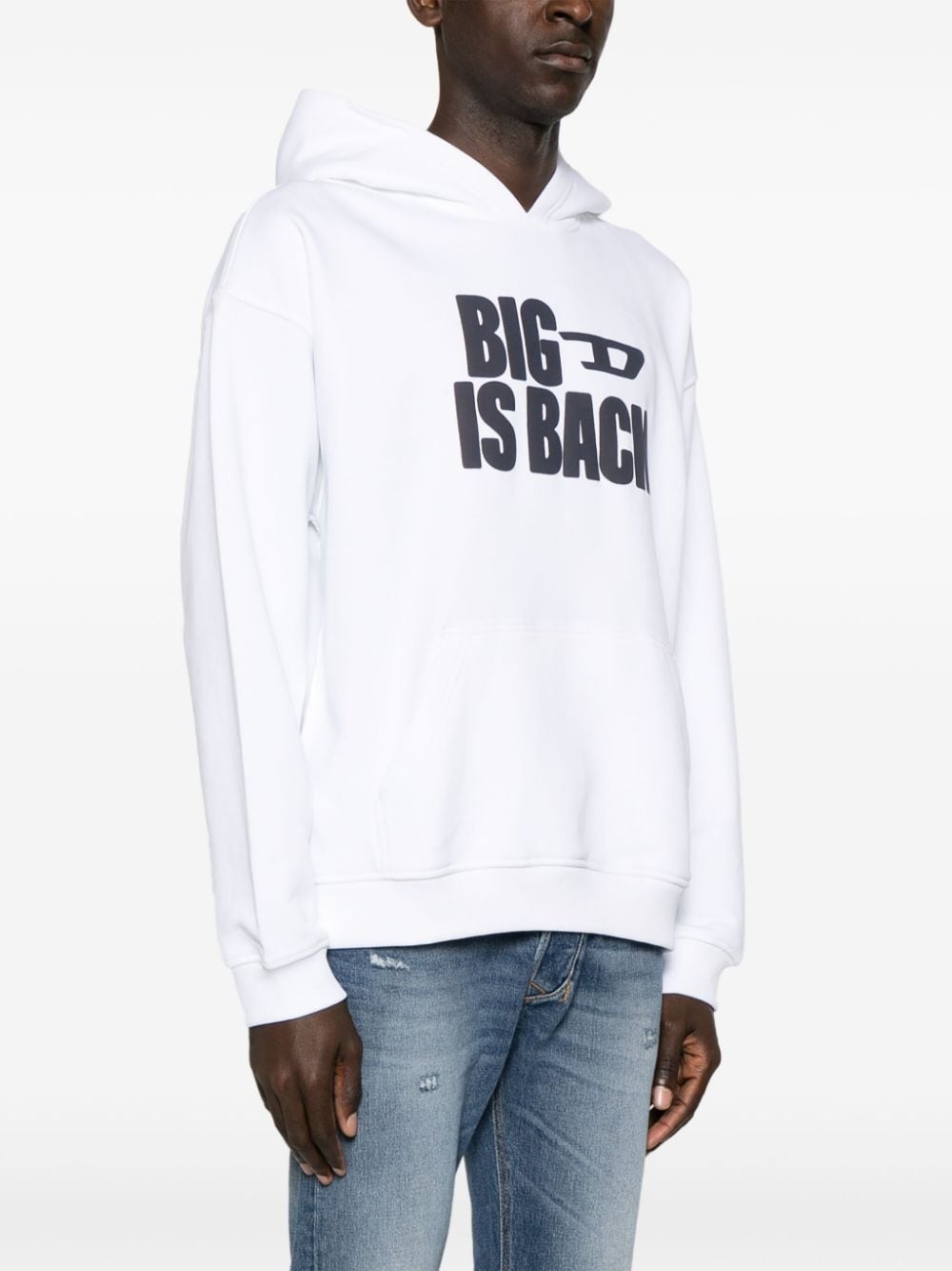 slogan-print cotton hoodie - 3