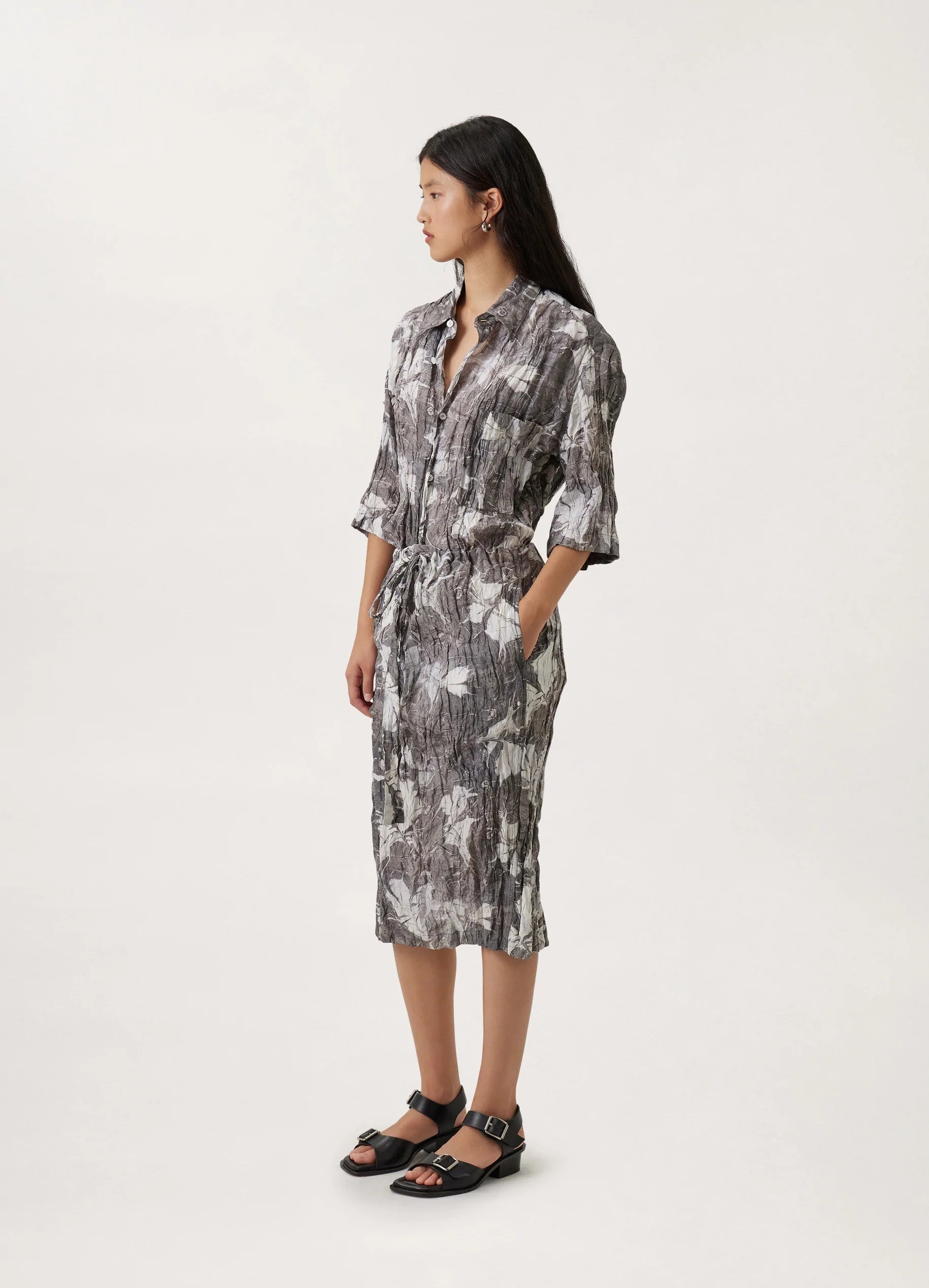 CRINKLED DRAWSTRING SKIRT
SILK VISCOSE - 3