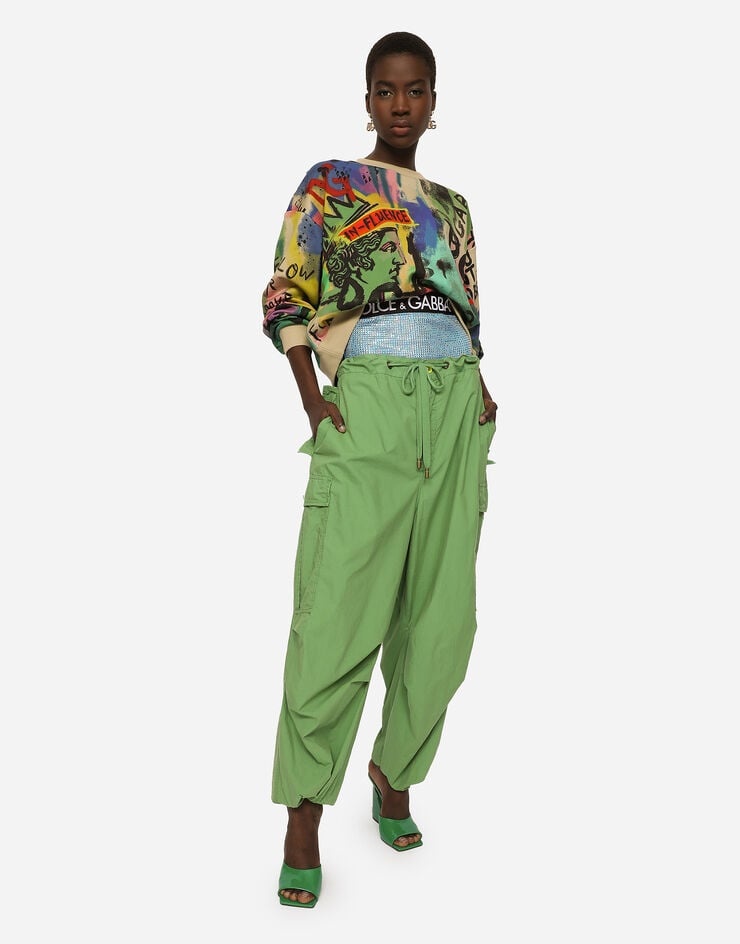 Cropped graffiti-print sweatshirt - 5