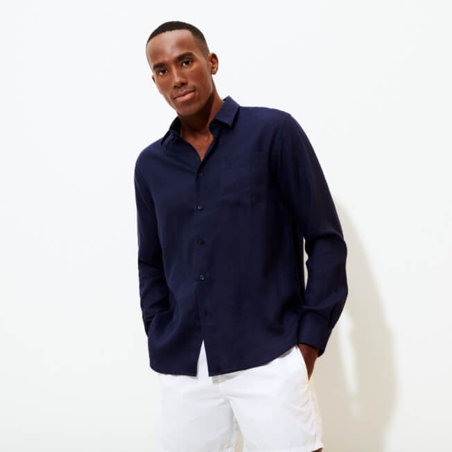 Men Linen Shirt Solid - 5