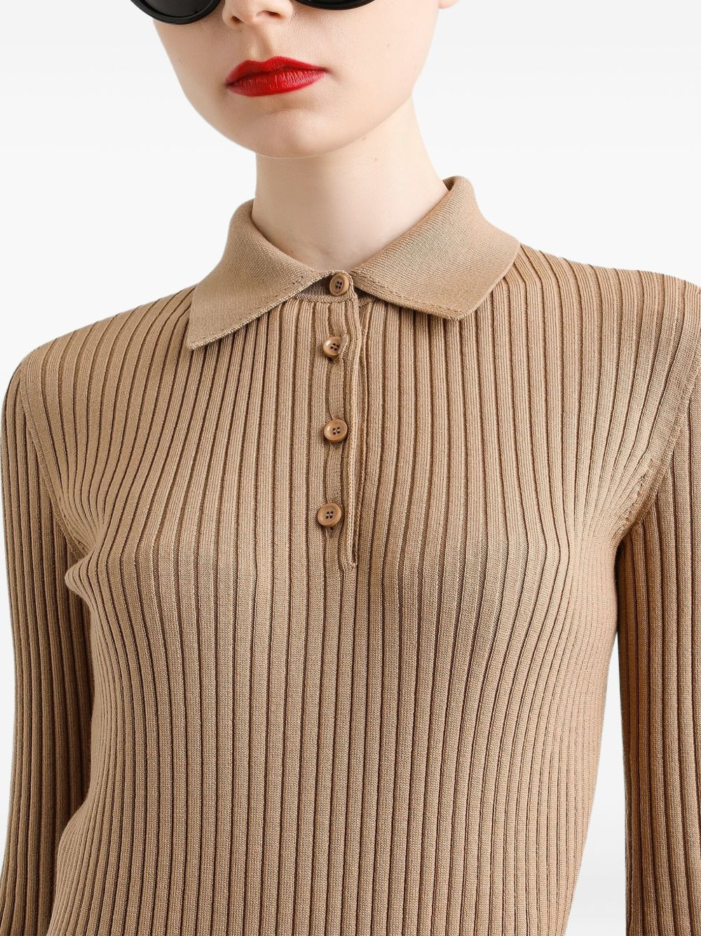 ribbed polo top - 5