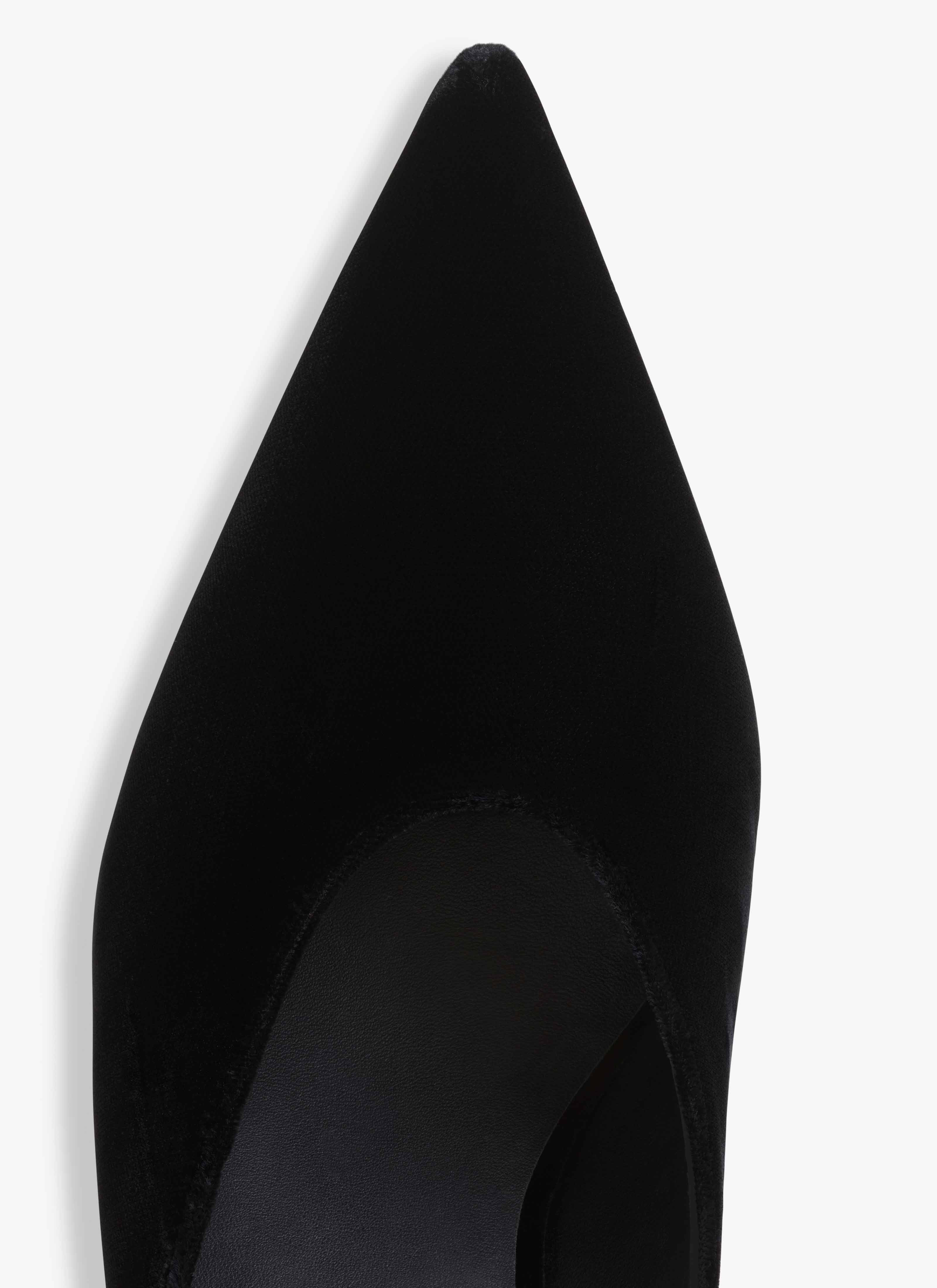 CUBE WEDGE MULES IN VELVET - 4
