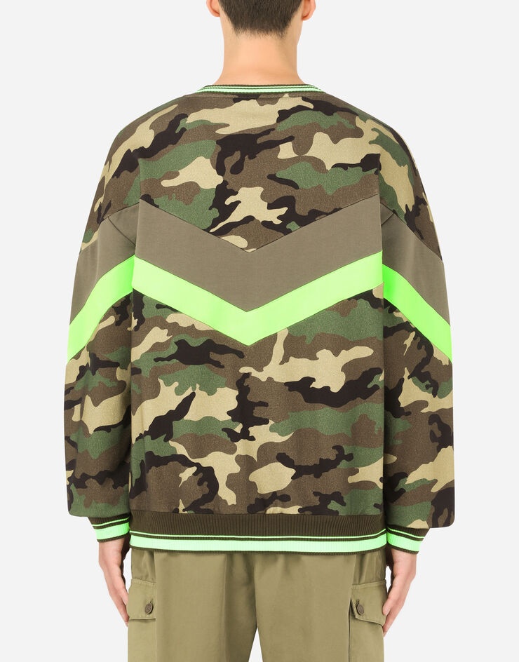 Camouflage-print jersey sweatshirt with DG logo - 3