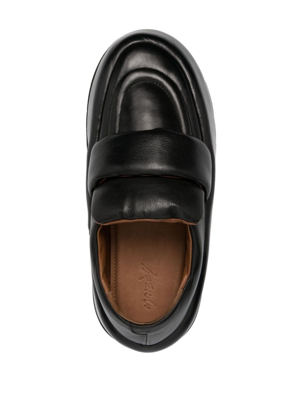 40mm leather platform loafers - 4