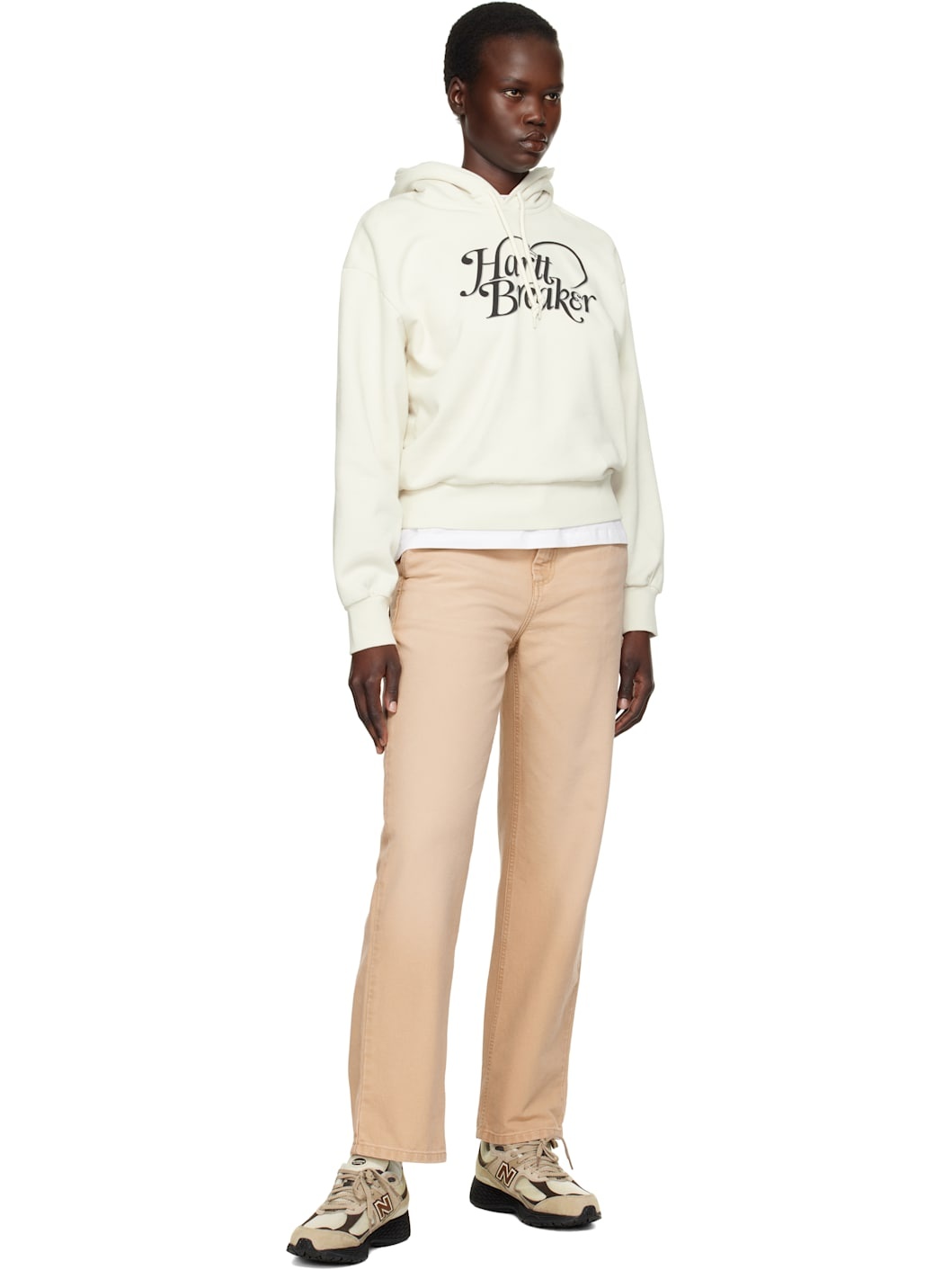 Beige Pierce Straight Trousers - 4