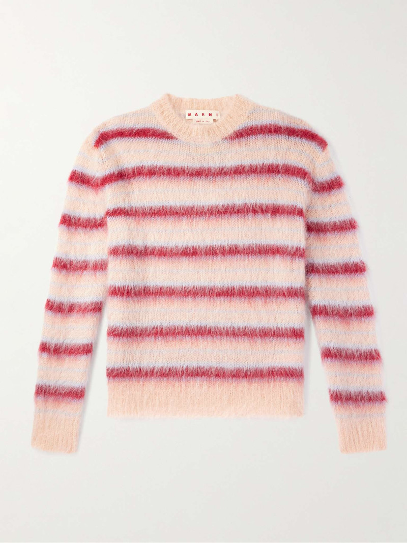 Striped Mohair-Blend Sweater 1