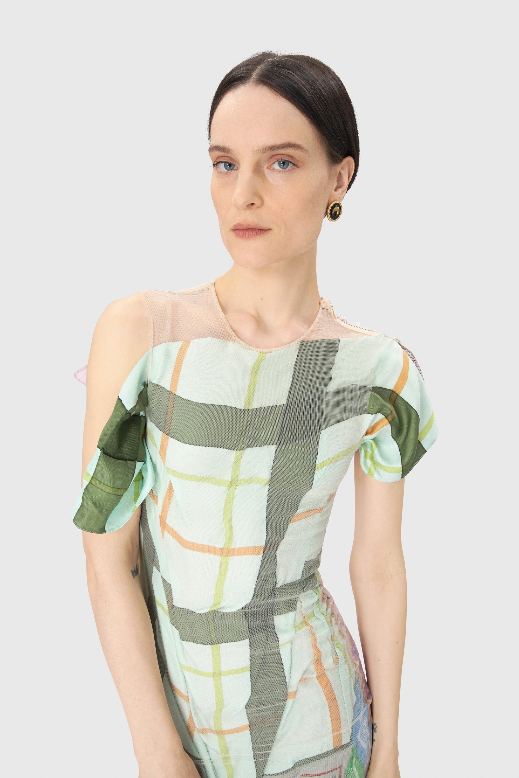 Regenerated Silk Scarves Long Fitted Dress - 4