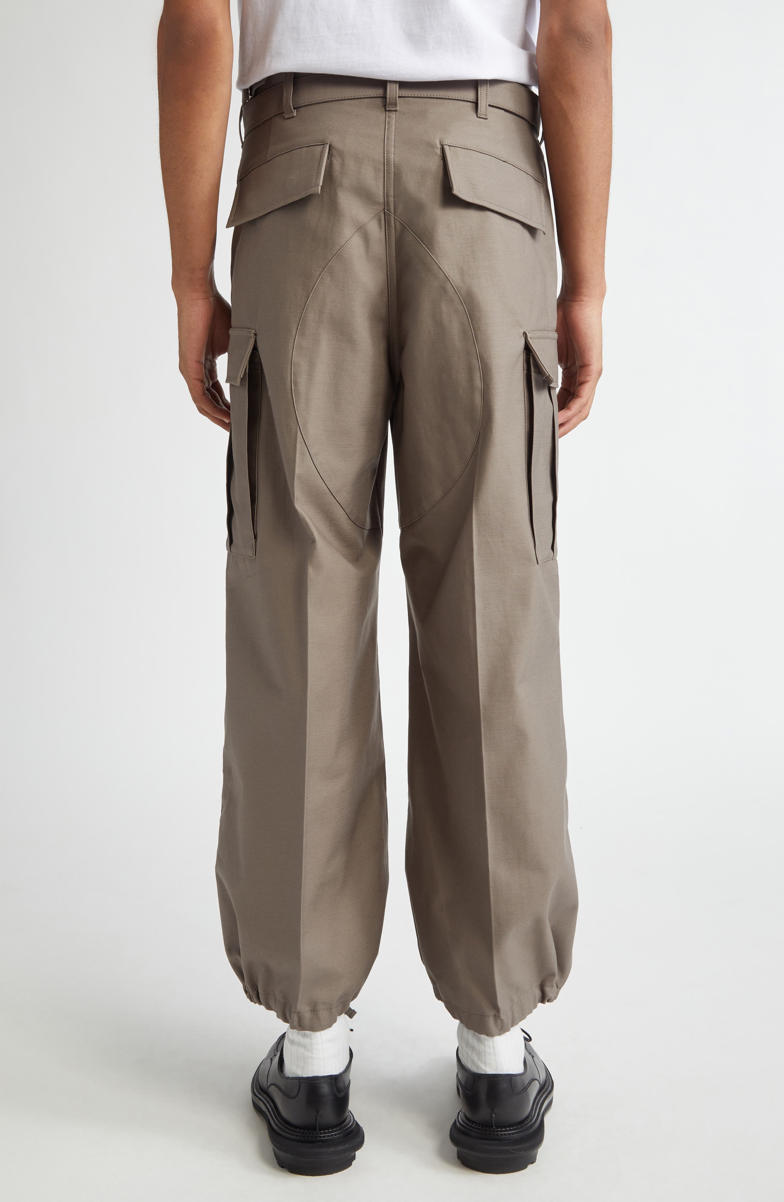 Sacai x WTAPS® Cotton Parachute Cargo Pants in Taupe at Nordstrom - 3