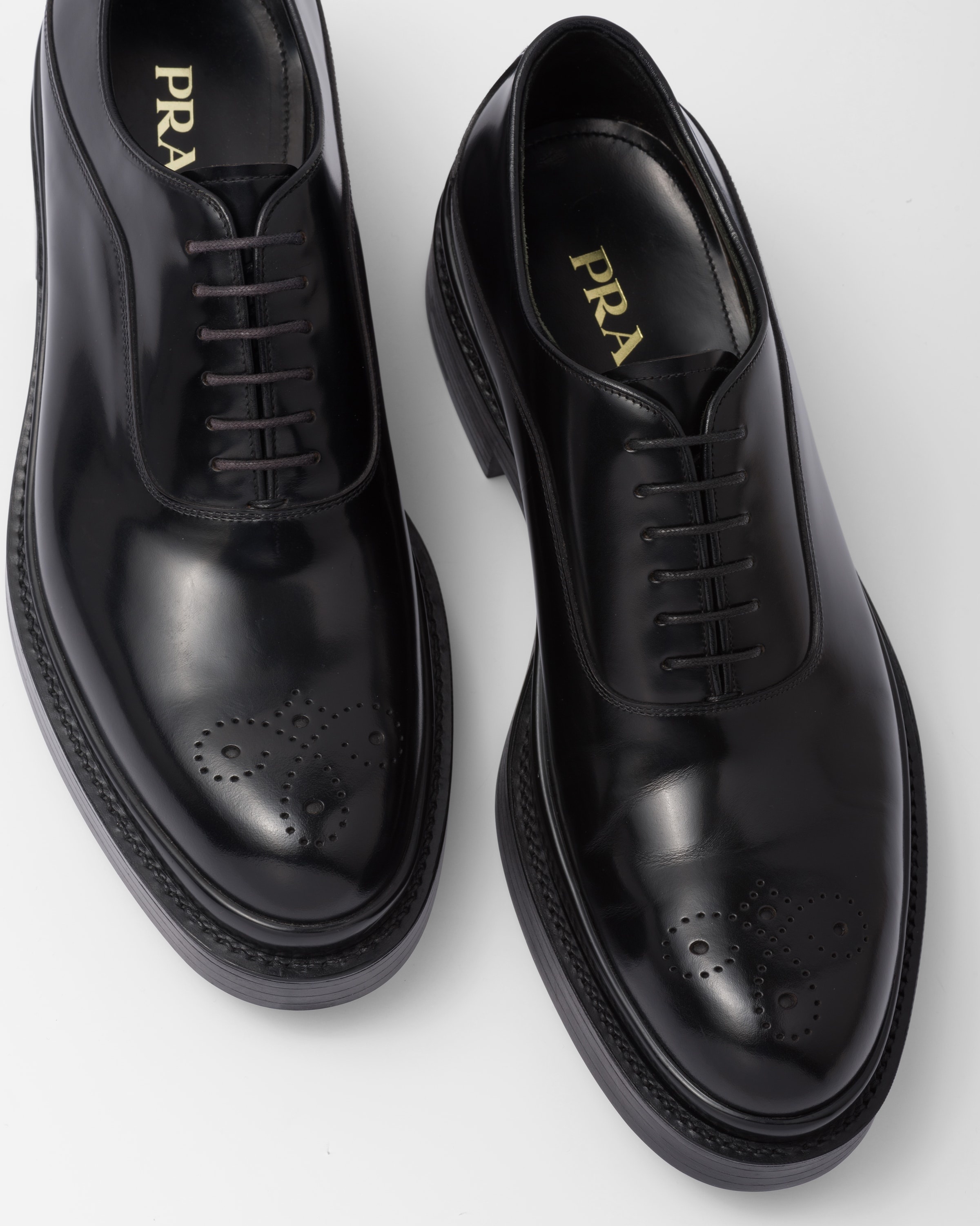 Prada Brushed Leather Oxford Shoes | REVERSIBLE