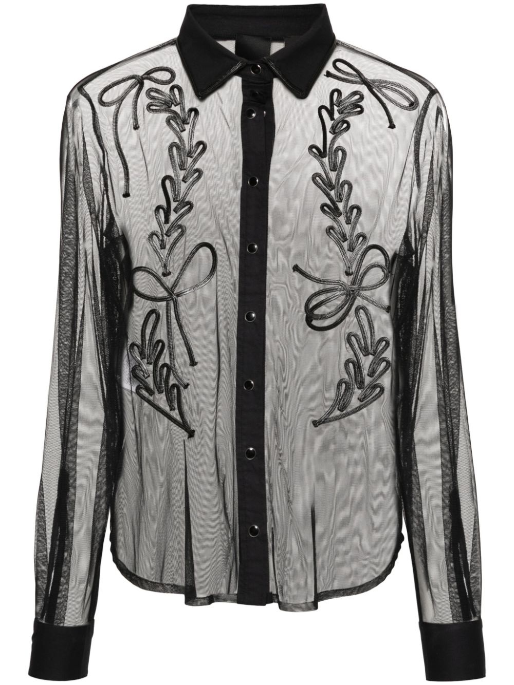 embroidered-motif shirt - 1