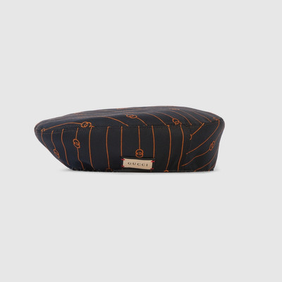 GUCCI Interlocking G cotton jacquard beret outlook