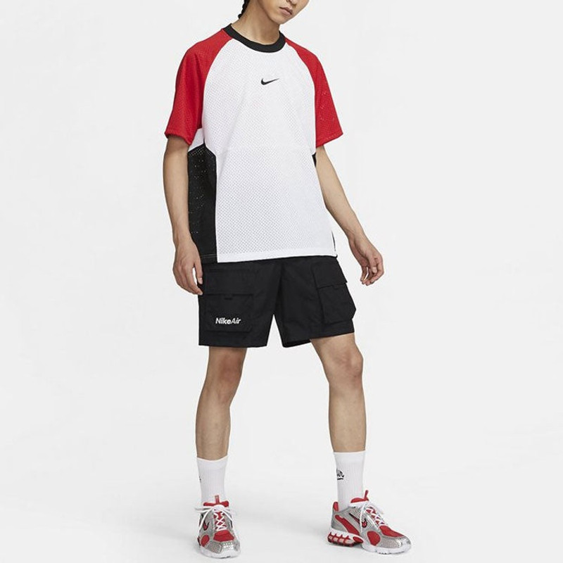 Men's Nike Contrast Color Stitching Round Neck Pullover Short Sleeve Colorblock T-Shirt CU4122-100 3