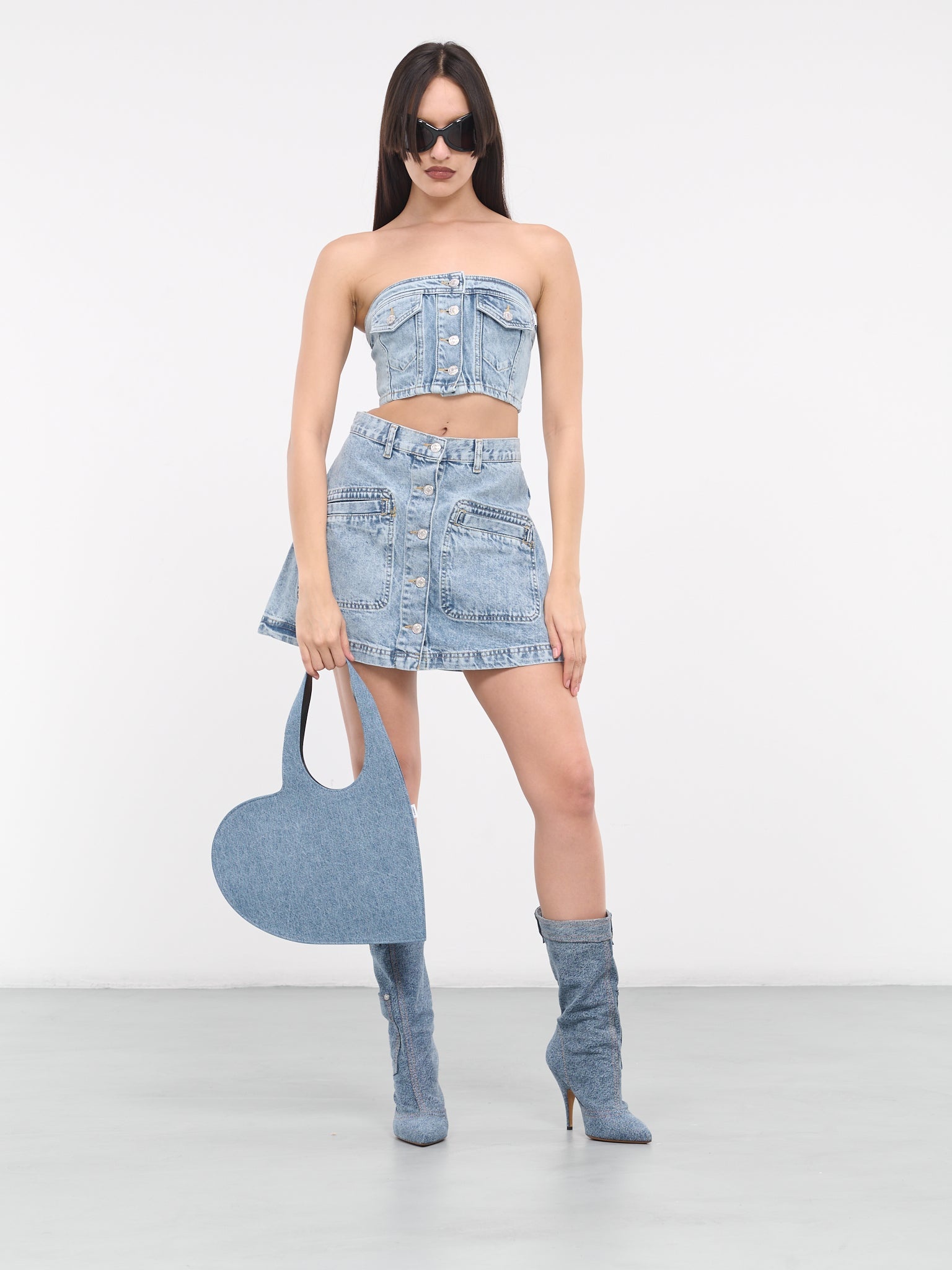 Denim Corset Crop Top - 6