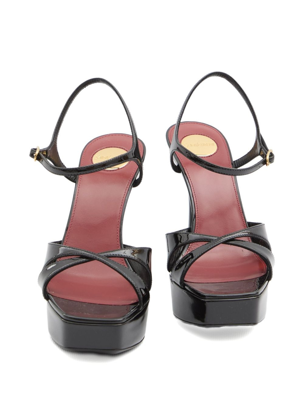 Saint Laurent Women Debbie Patent Leather Sandals - 5