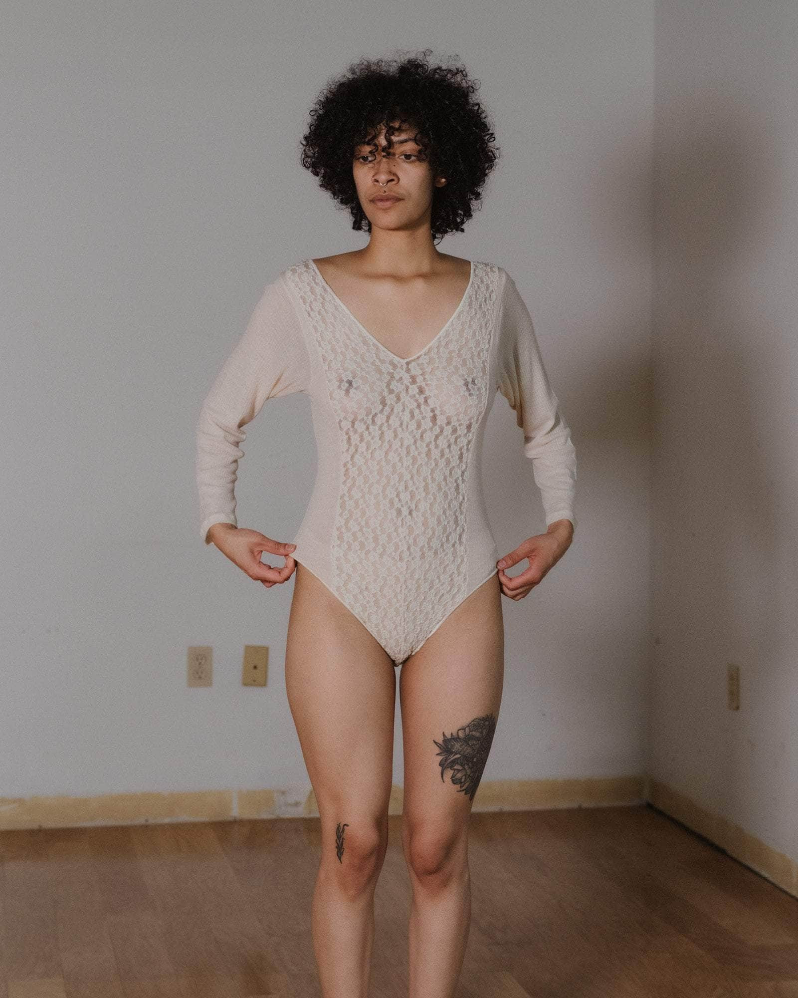 Crescent Long Sleeve Body - Organic Cotton Lace - 5