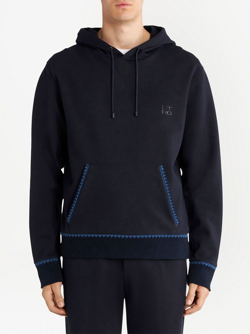 Etro logo-patch pullover hoodie outlook