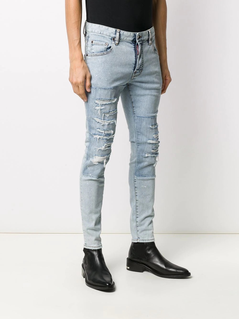 distressed-effect skinny jeans - 3