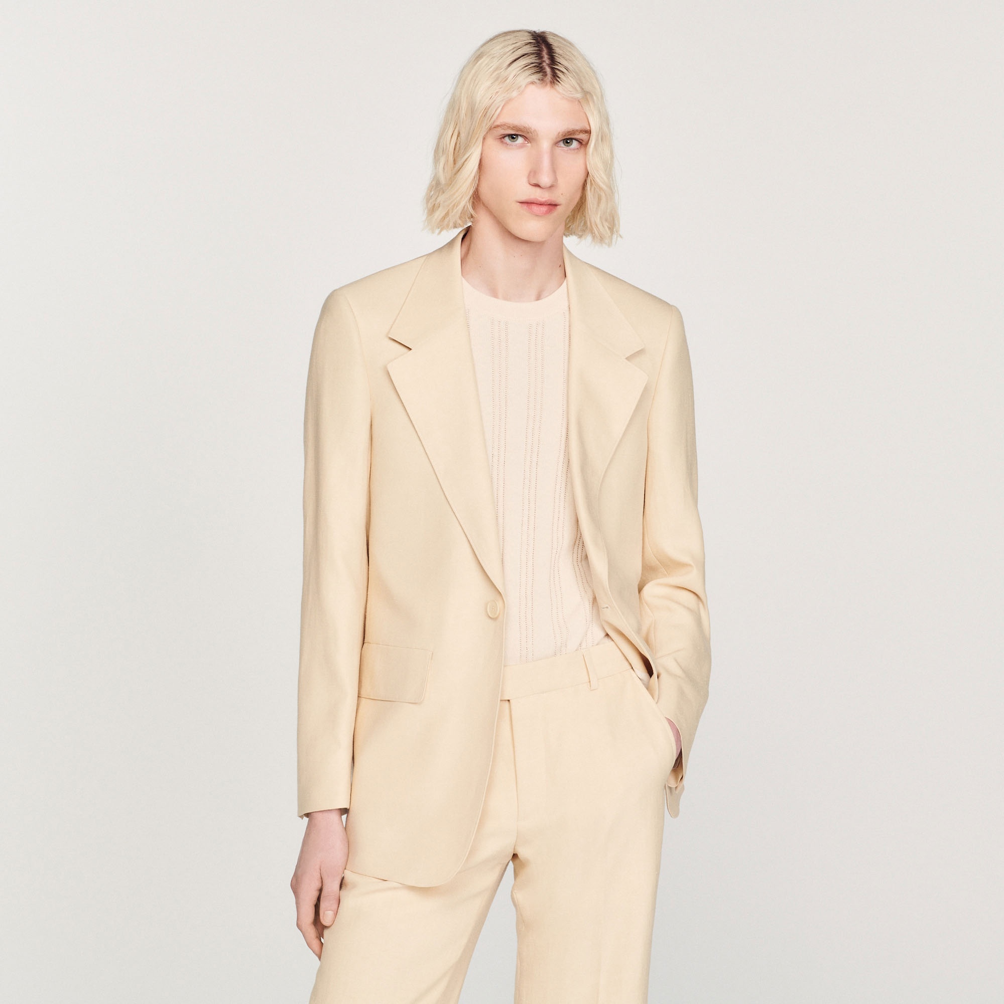 Linen suit jacket - 5