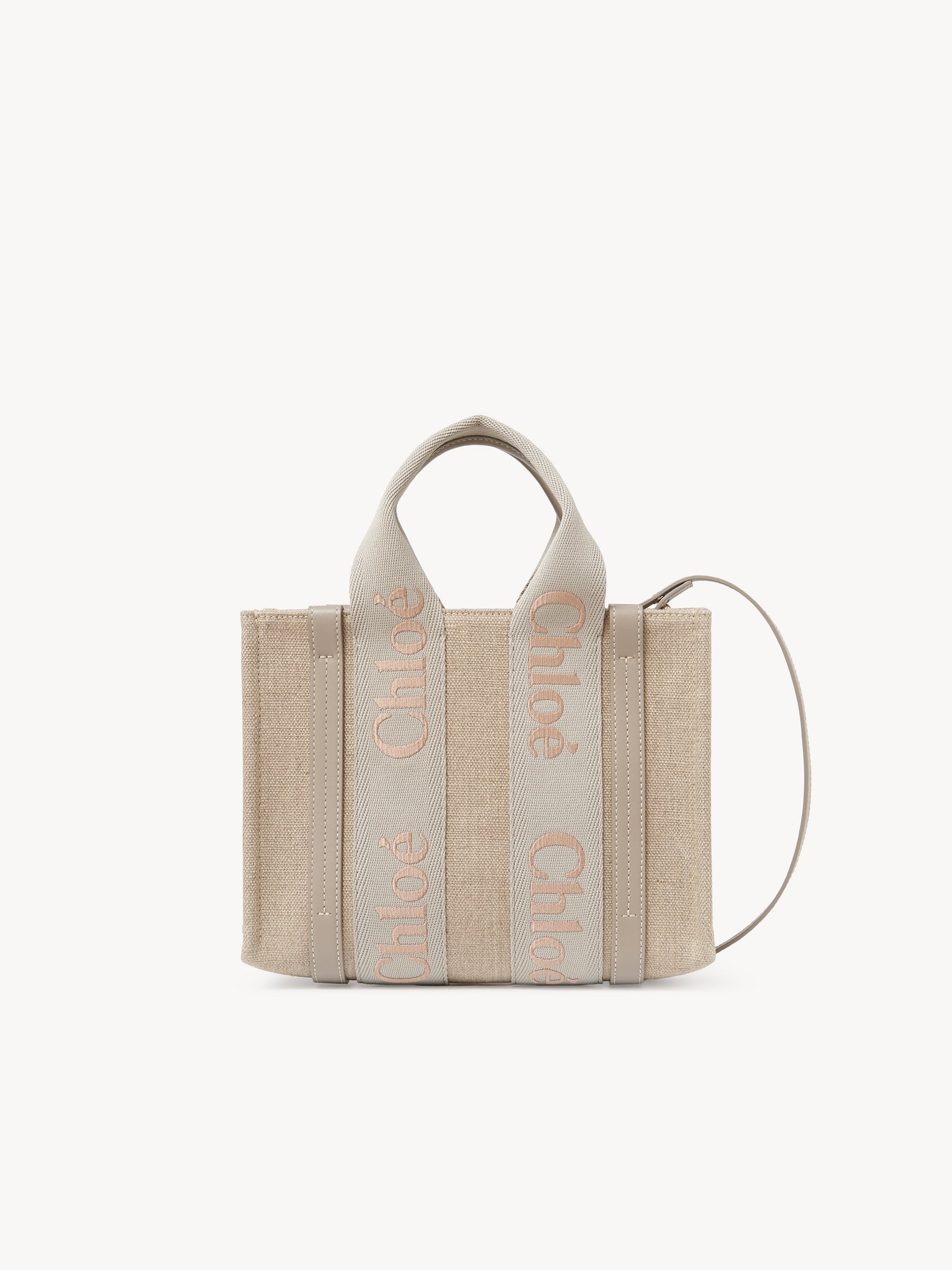 SMALL WOODY TOTE BAG IN LINEN - 3