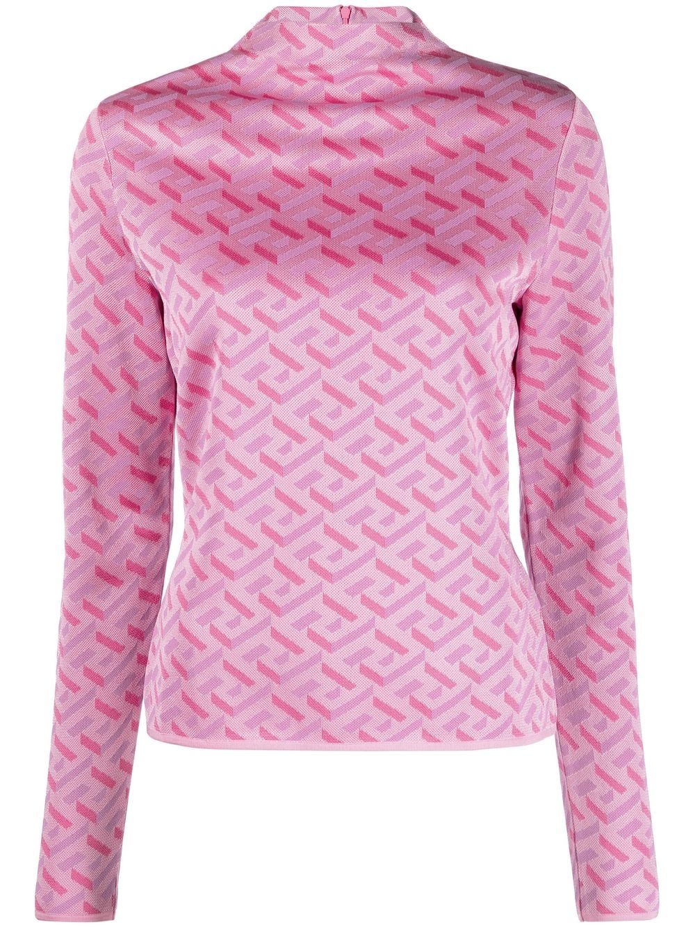 La Greca monogram long-sleeve top - 1