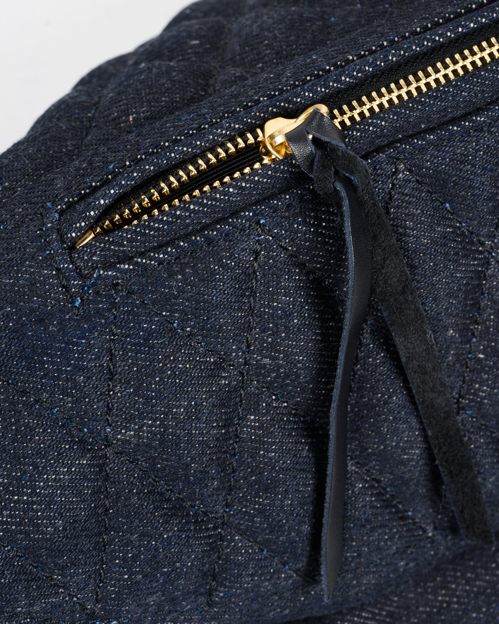 IHE-51-IND Diamond Stitched 25oz Selvedge Denim Waist Bag - Indigo - 9