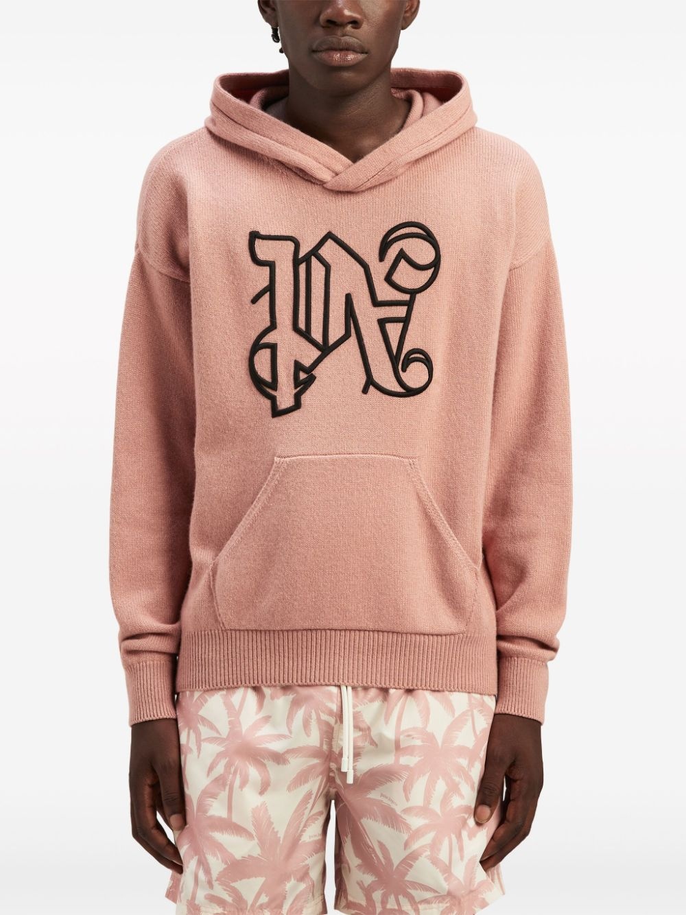 logo-embroidered drop-shoulder hoodie - 3