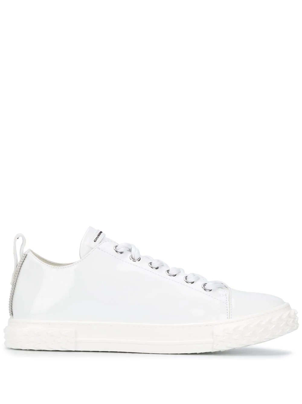 croc-effect low-top sneakers - 1