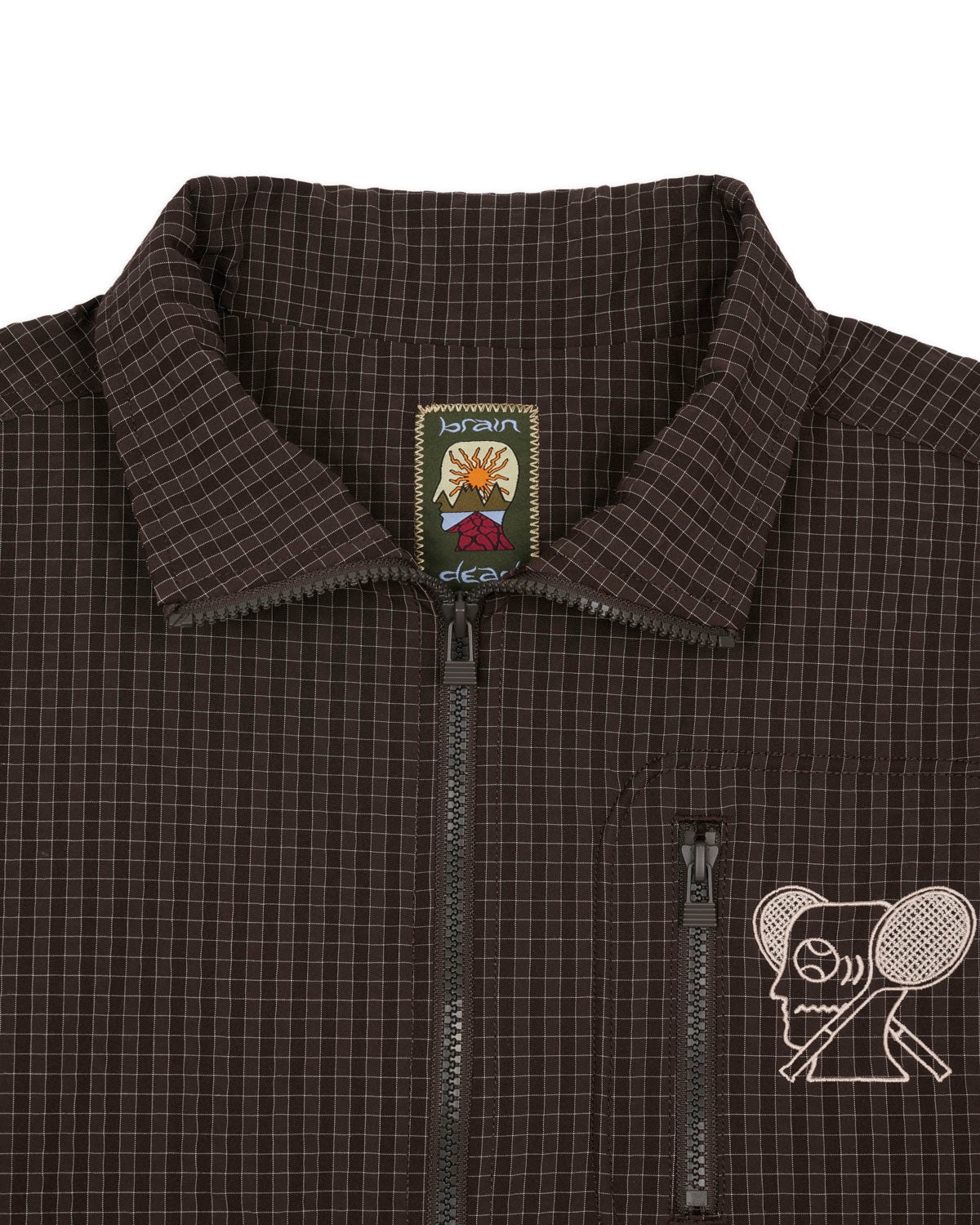 Brain Dead Equipment Tennis Zip Jacket - Chocolate - 3