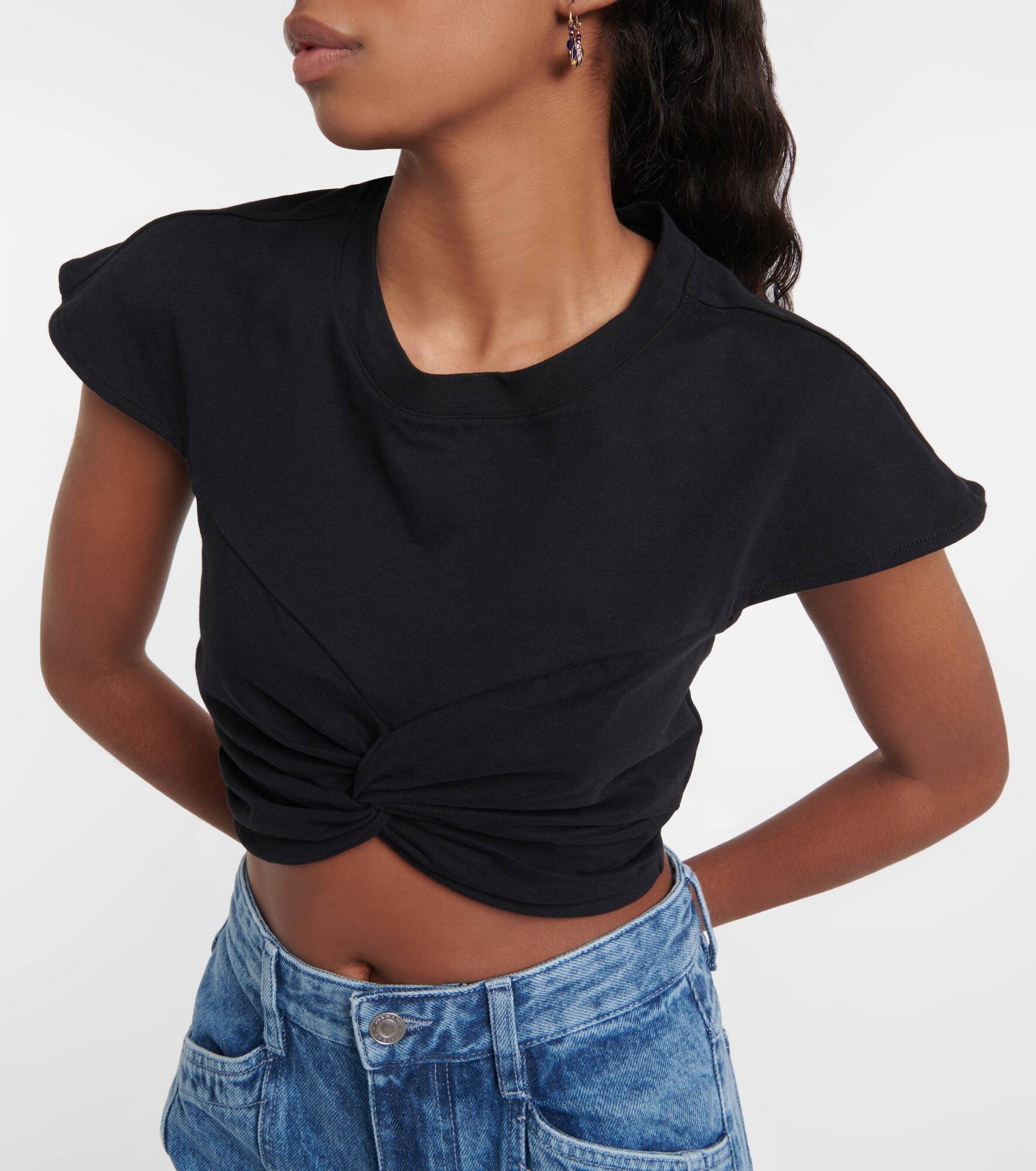 Zineae cotton jersey crop top - 4