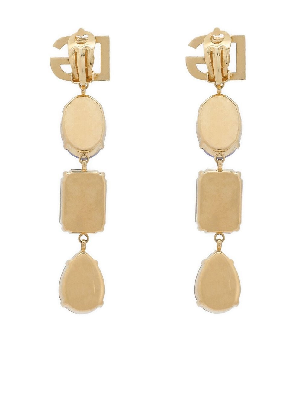 logo-plaque crystal-embellished earrings - 3