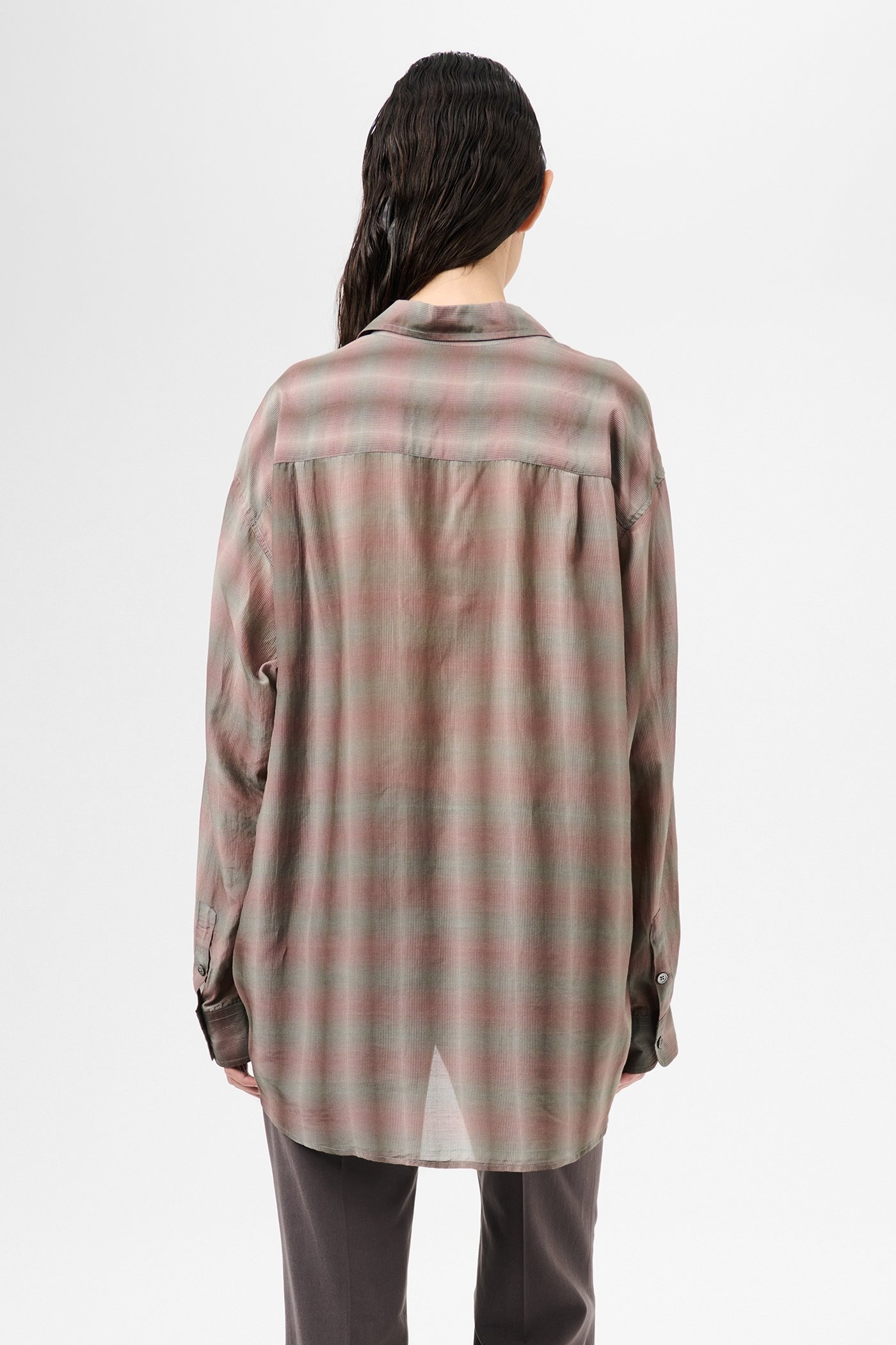 Favourite Shirt Screen Check Sheer Cotton Silk - 5