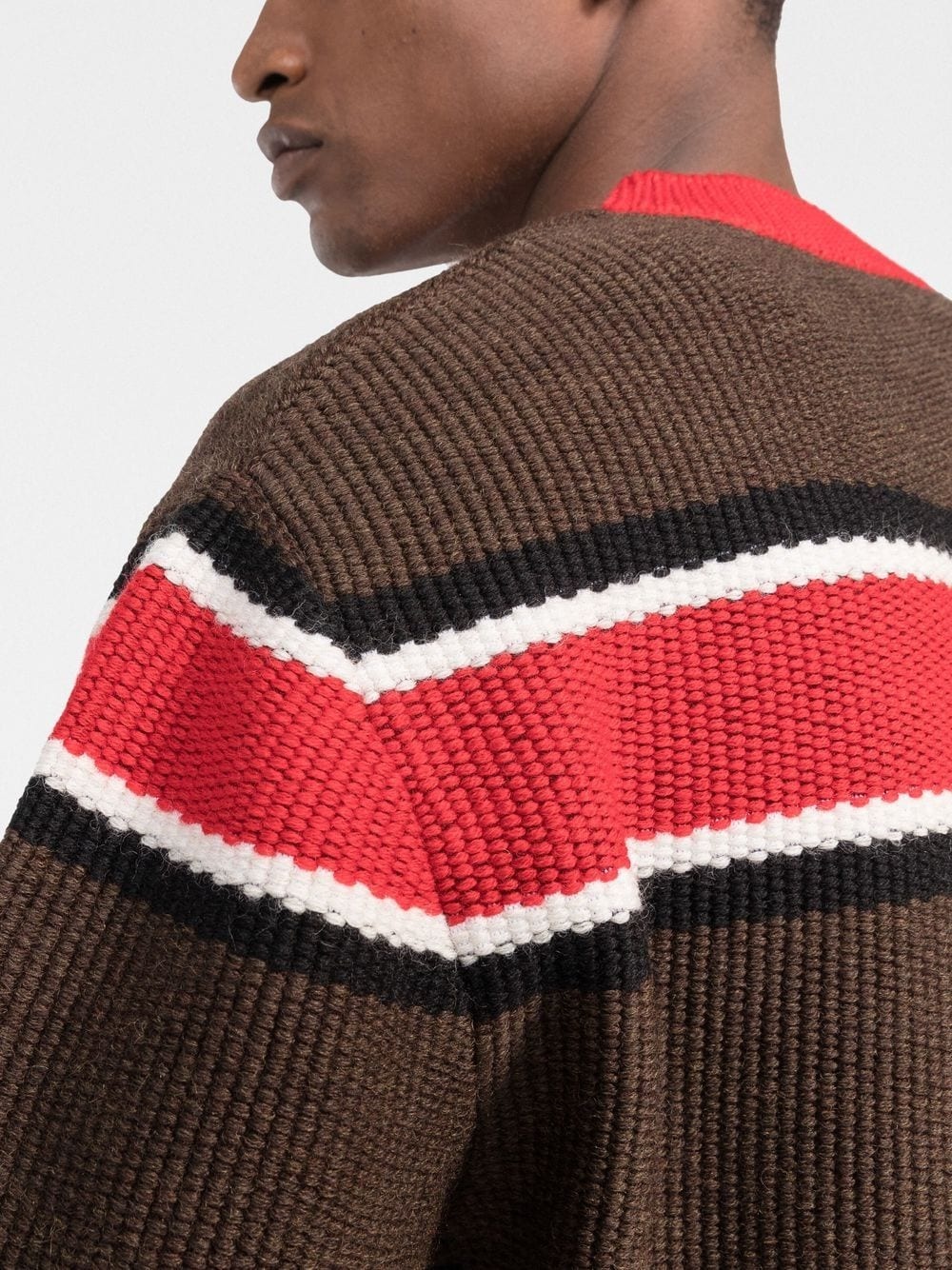 jacquard logo striped jumper - 5