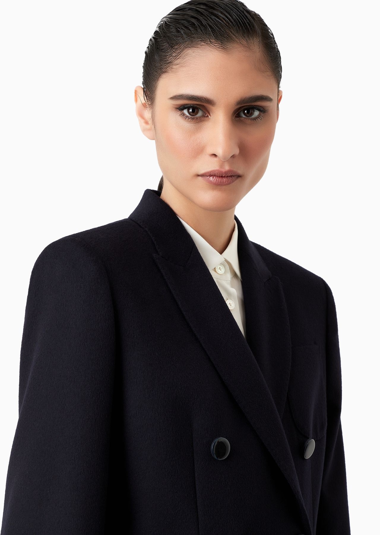 Double-breasted jacket in virgin wool and cashmere - 5