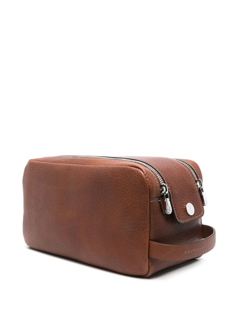 Brunello Cucinelli leather wash bag outlook