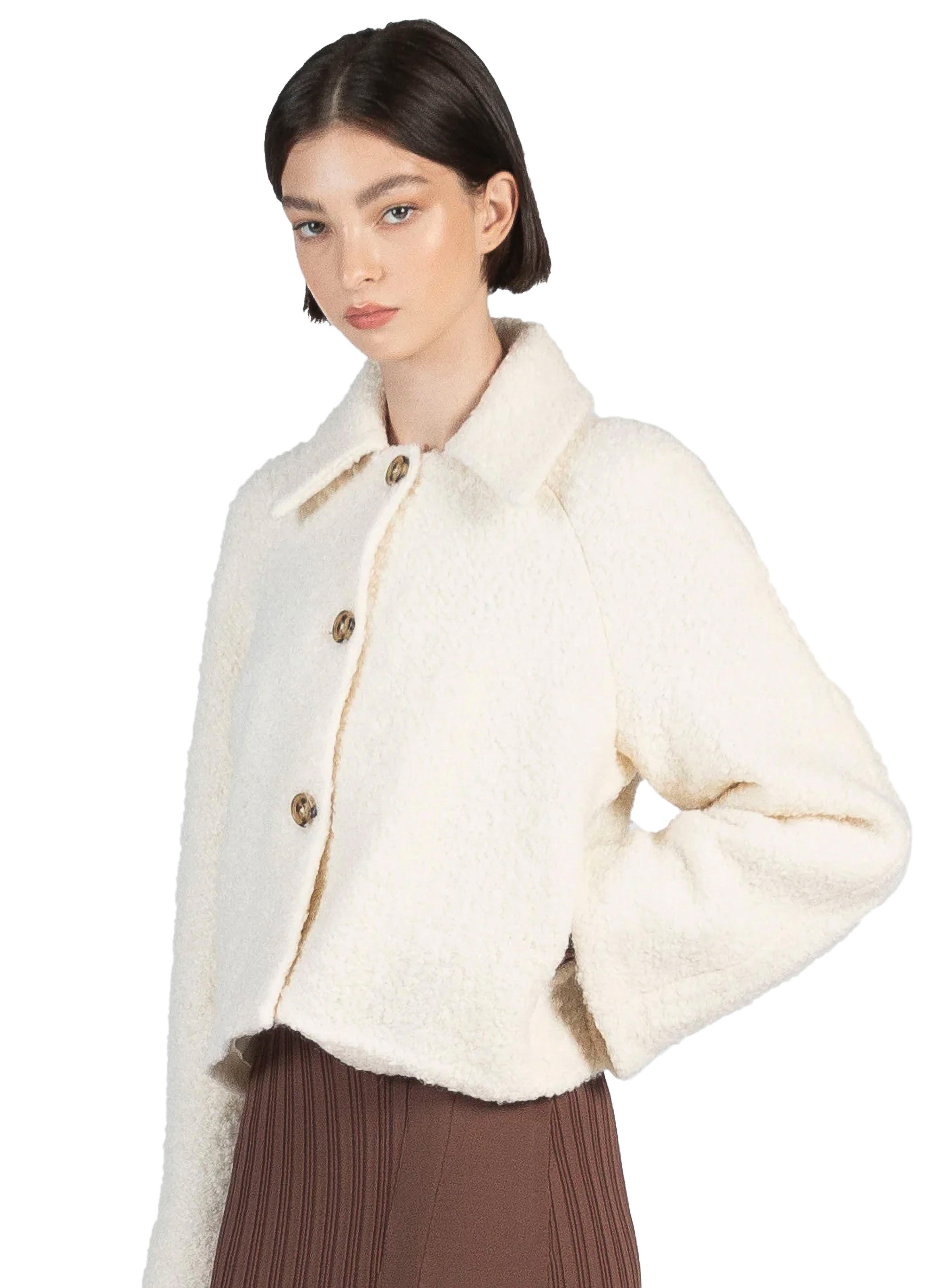 Bouclé Jacket Off-White - 2