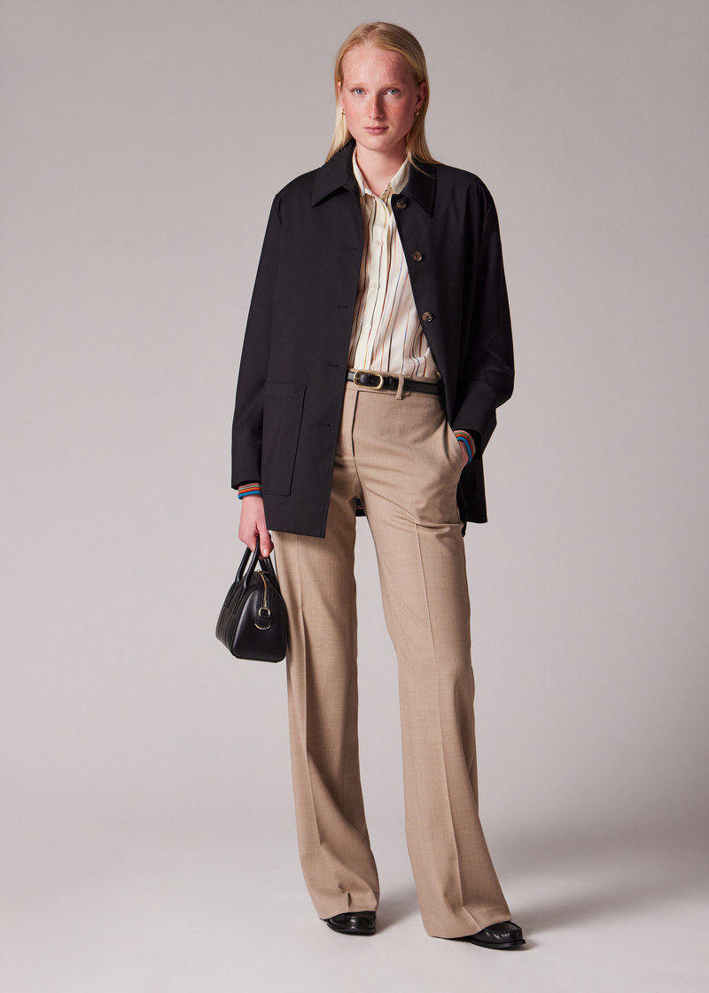 Women's Black 'Storm System' Wool Work Jacket With Detachable Gilet 7