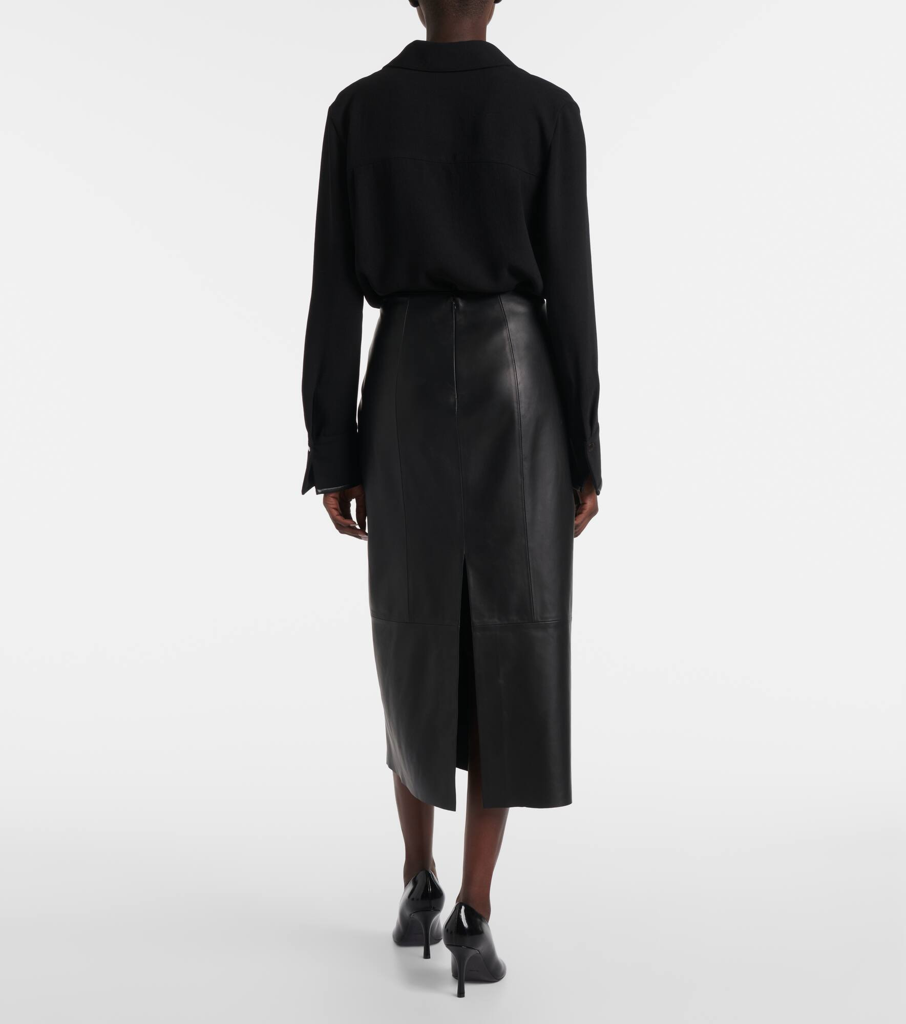 Leather pencil skirt - 3