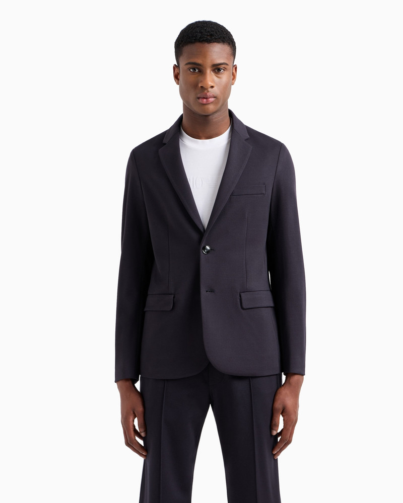 EMPORIO ARMANI Stitched-jersey single-breasted jacket outlook