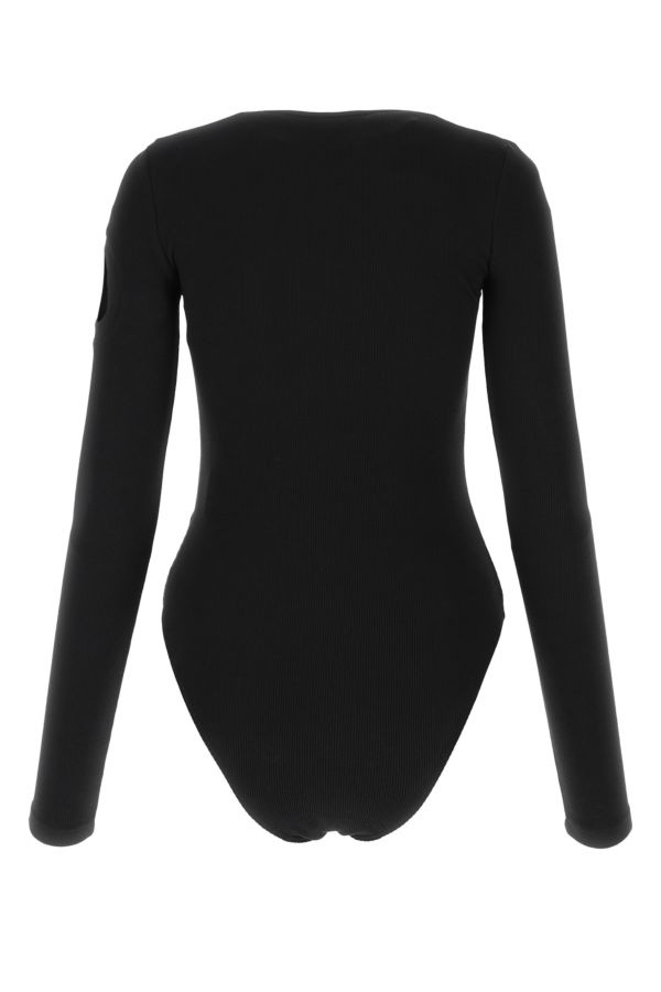 Black stretch cotton bodysuit - 3