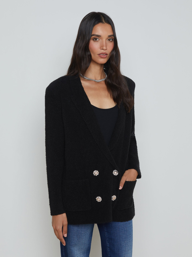 L'AGENCE Eileen Knit Boyfriend Blazer outlook