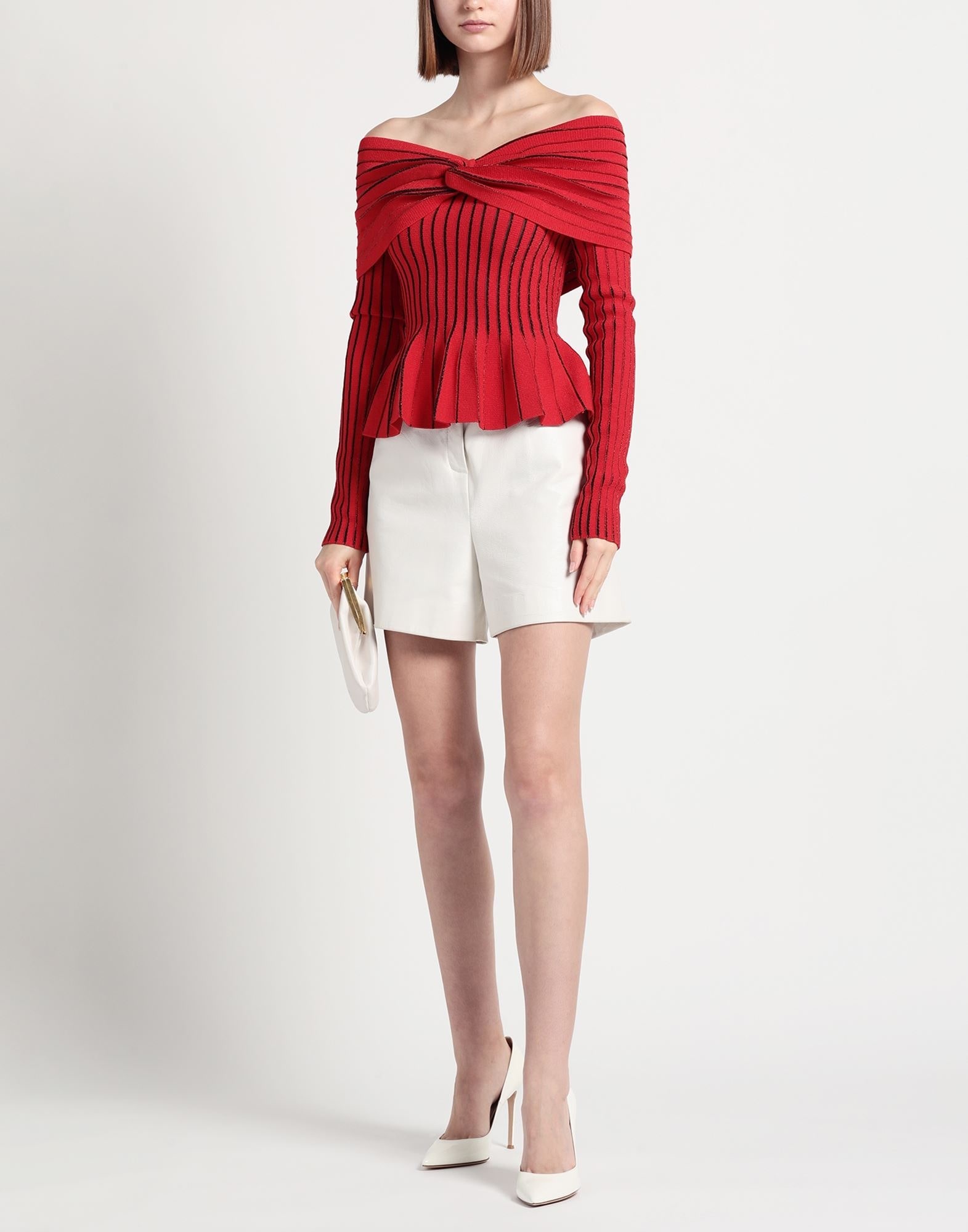 Red Women's Off-the-shoulder Top - 3